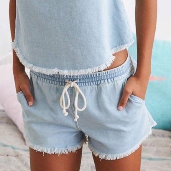 Aerie Denim Drawstring Shorts - Picture 2 of 6